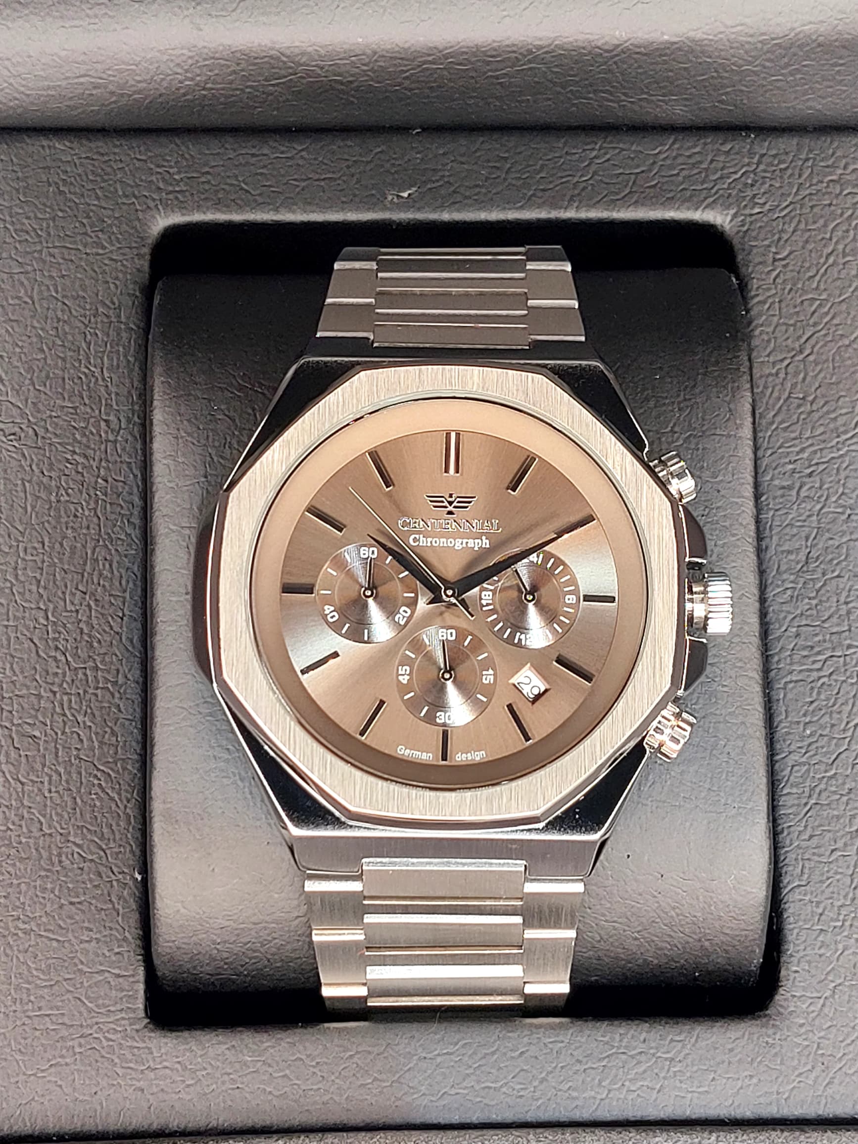 ساعت کلاسیک مردانه برند Centennial مدل MS.2250.802G قهوه ای برنز